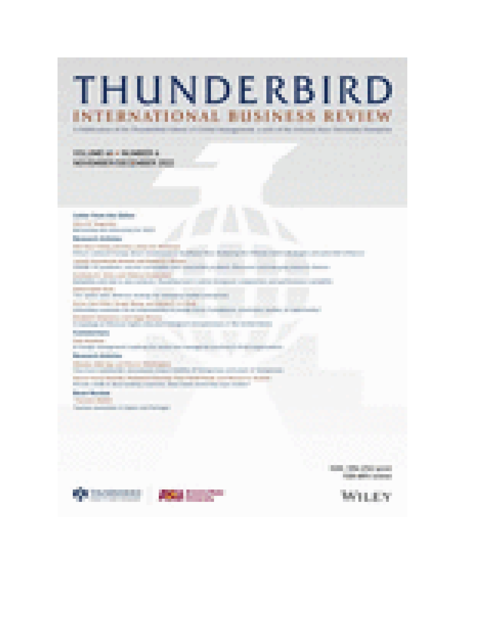 Thunderbird International Business Review